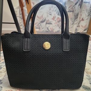 Classic Black Tommy Hilfiger Tote | Structured Work Bag